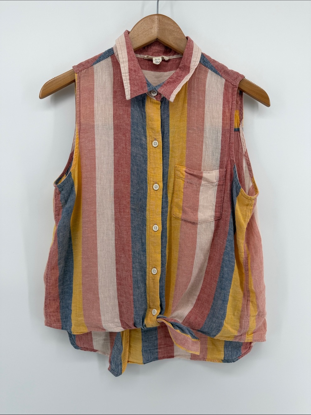 Beachlunchlounge Linen Blend Striped Tank S A13